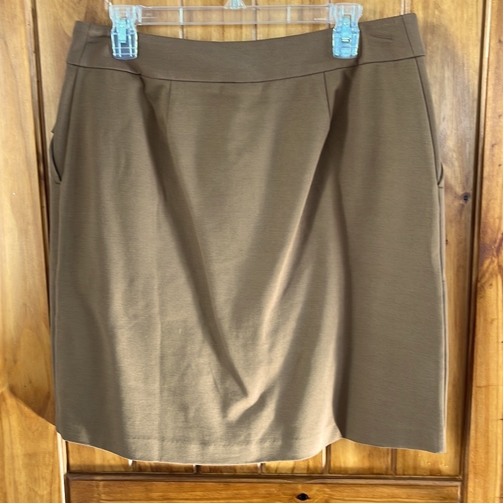 J. Jill Brown Button-Front Pencil Skirt - Picture 2 of 7